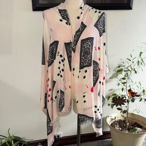 kate spade Cream Shawl with Black & Pink Motifs Cards design 100% viscose